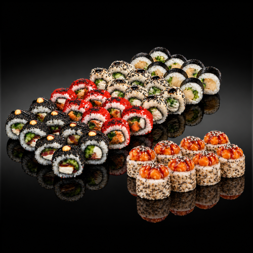 Sushi Set  "Červencový" + Líná rolka z lososa